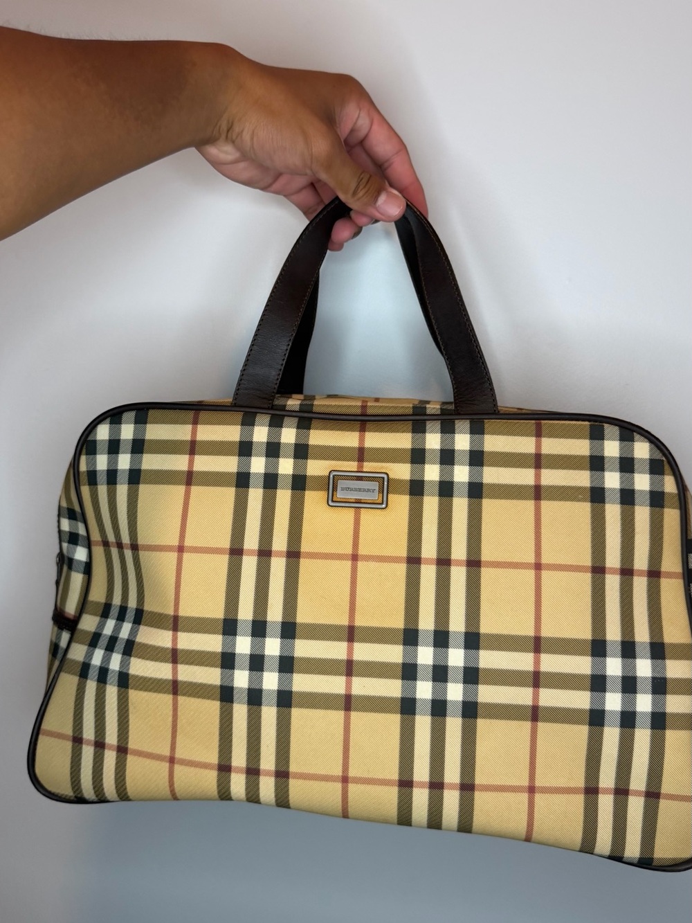 Burberry Nova Check Business Bag Handbag Beige